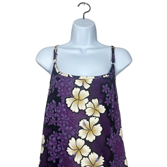 Hilo Hattie Hawaiian Dress Womens 18 Purple Hibiscus Floral Maxi Sundress Vtg - Picture 4 of 10